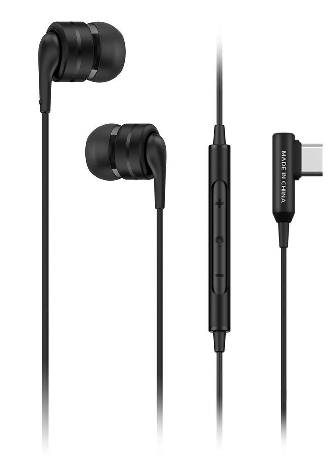 SoundMAGIC E80D USB-C in-Ear Stereo Headphones, L-Shape Plug, in-Line Controller, Metal Housing, 10mm Dynamic Drivers, Water/Dust Proof, Black - Image 1