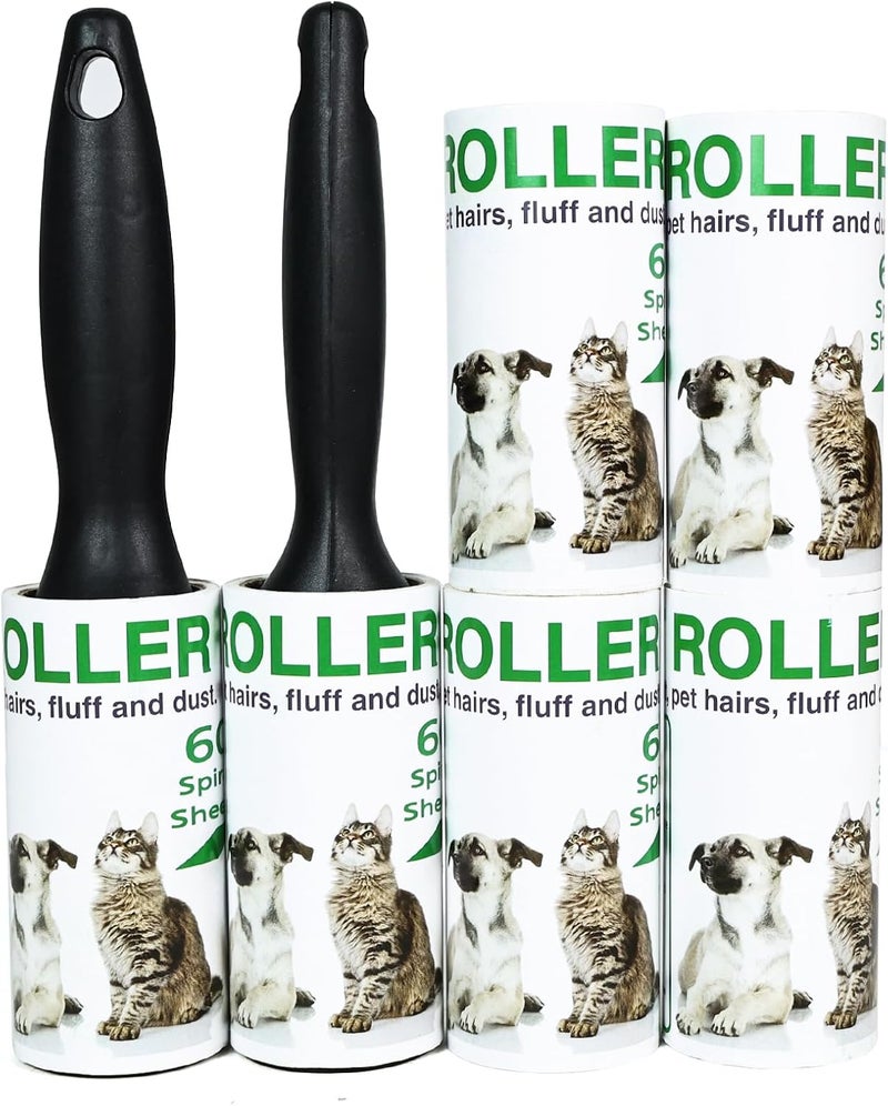 SAGREENY Lint Rollers for Pet Hair Extra Sticky, 360 Sheets Mega Value Set Lint Roller with 2 Upgraded Handles, 6 Rollers Portable Pet Lint Remover for Clothes, Furniture, Carpet, Dog & Cat Hair Removal - Image 1