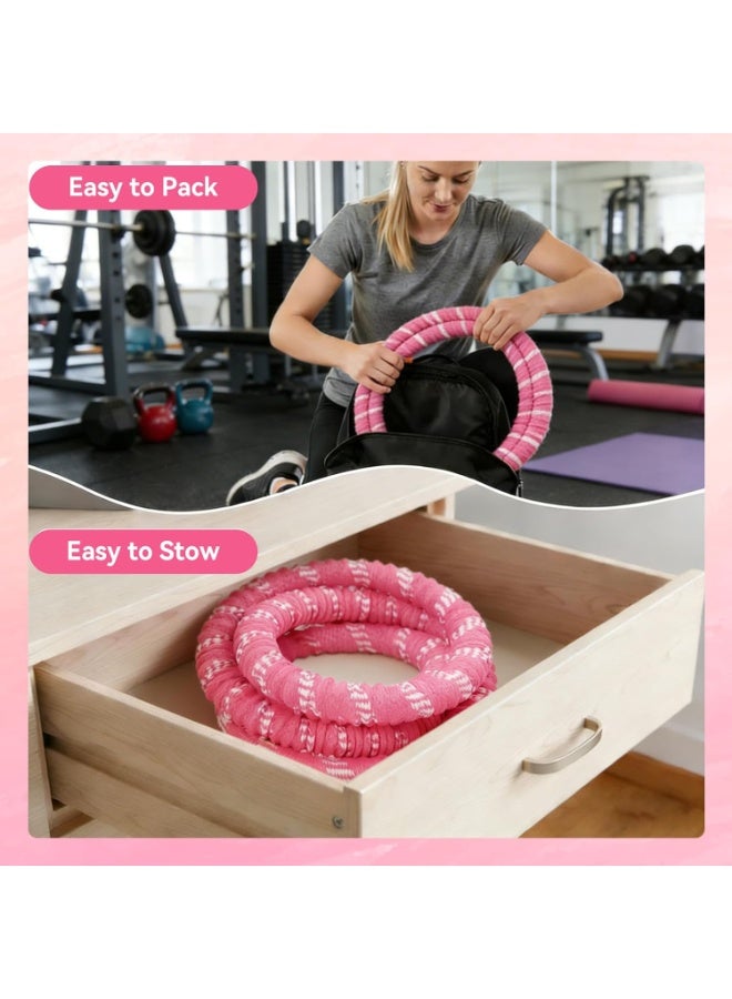 ATRJSZ 1.5kg Weighted Hula Hoop for Adults, Quiet & Pinch-Proof Fitness Hoop for Core Workout Exercise and Weight Loss, Comfortable Soft Spring Infinity Hoop with Portable Body Tape Measure - Image 2