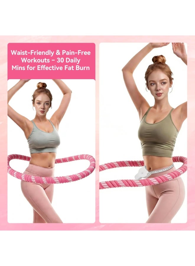 ATRJSZ 1.5kg Weighted Hula Hoop for Adults, Quiet & Pinch-Proof Fitness Hoop for Core Workout Exercise and Weight Loss, Comfortable Soft Spring Infinity Hoop with Portable Body Tape Measure - Image 4