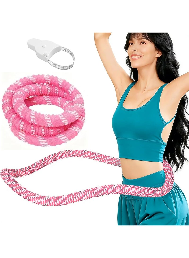 ATRJSZ 1.5kg Weighted Hula Hoop for Adults, Quiet & Pinch-Proof Fitness Hoop for Core Workout Exercise and Weight Loss, Comfortable Soft Spring Infinity Hoop with Portable Body Tape Measure - Image 1