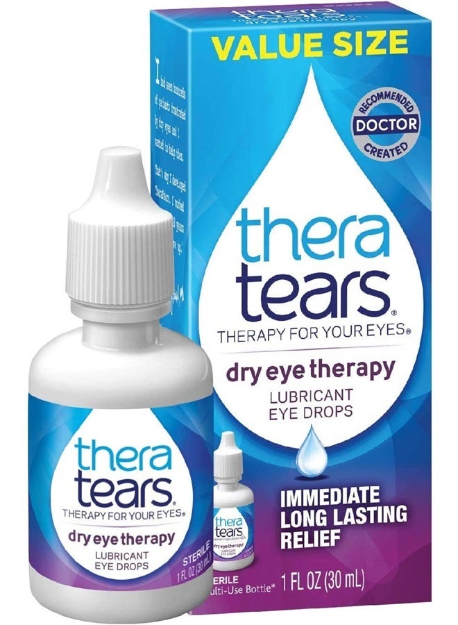 TheraTears Dry Eye Therapy Eye Drops for Dry Eyes, 1.0 Fl Oz - Image 1