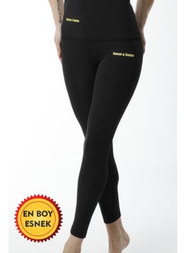 TECHNO 8Q Women's Black Thermal Workout Long Leggings  - Image 5