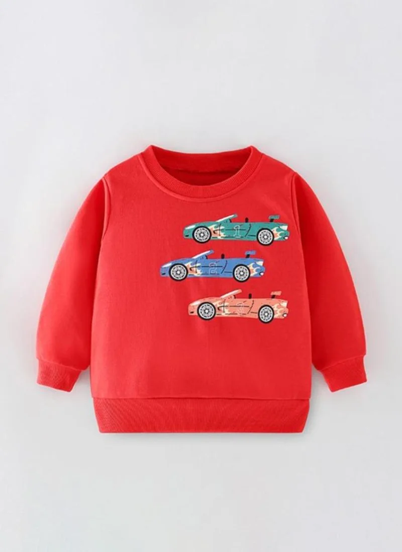 يونيكي Red Graphic Printed Round Neck T-shirt
