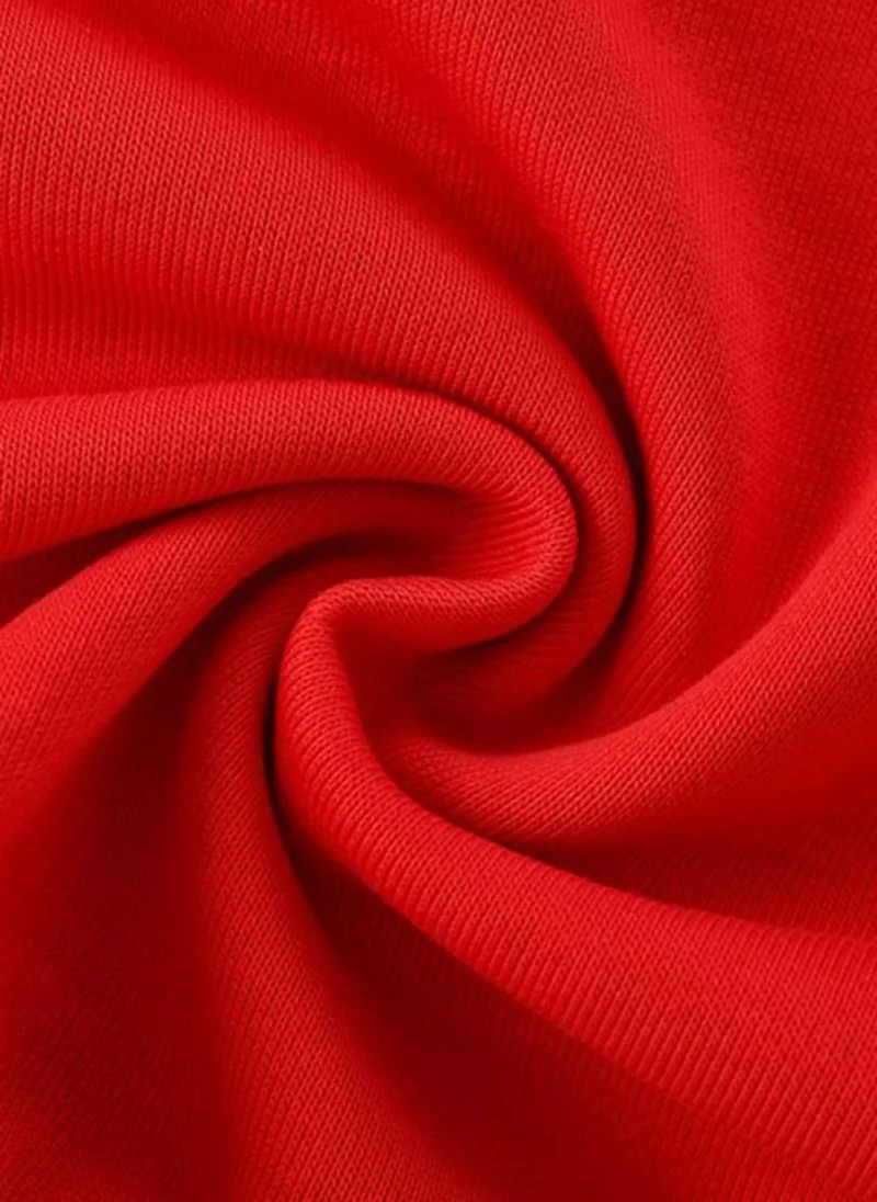YUNIQEE Red Graphic Printed Round Neck T-shirt
