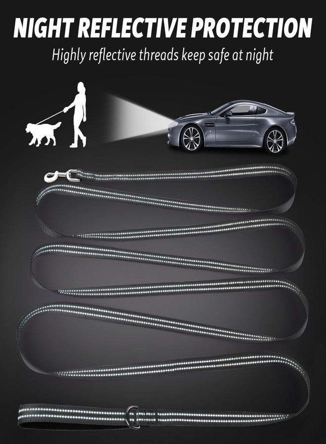 XiaZ Long Dog Leash XiaZ Training Leashes 10/15/20/30/50/100ft Long Lead for Dogs 10ft Training Leash for Outside Black 10 Foot Nylon Padded Handle Reflective Hiking Yard - Image 2