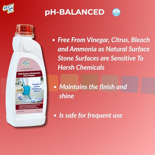 Cleansol Marble and Granite Multisurface Floor Cleaner Concentrate | pH Balanced Formula | Removes Heavy Stains, Grime & Spots - 1 Litre - Image 5