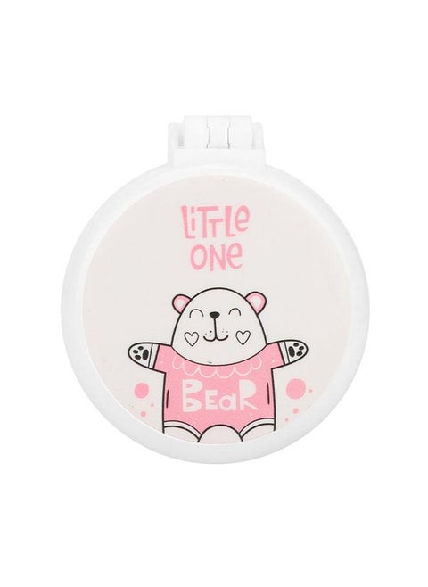Portable Folding Comb Cute Cartoon Pattern Massage Hair Comb with Mirror (C)