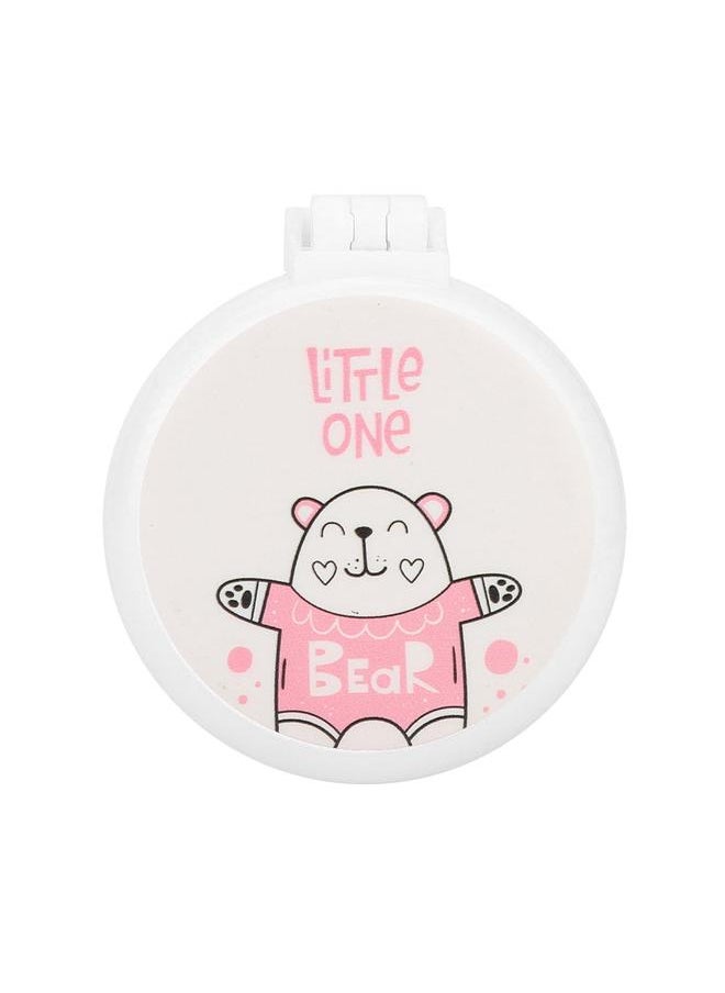 Thoraya Portable Folding Comb Cute Cartoon Pattern Massage Hair Comb with Mirror (C)  - Image 1