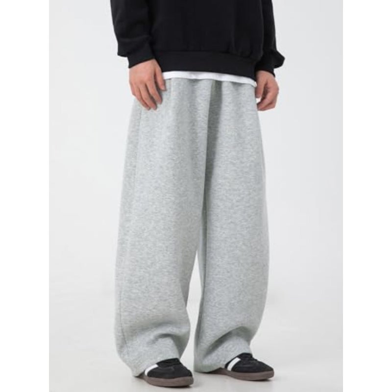 Mens Baggy Sweatpants Wide Leg Casual Elastic Waist Drawstring Athletic Loose Jogger Fall Sweat Pants with Pockets - Image 2