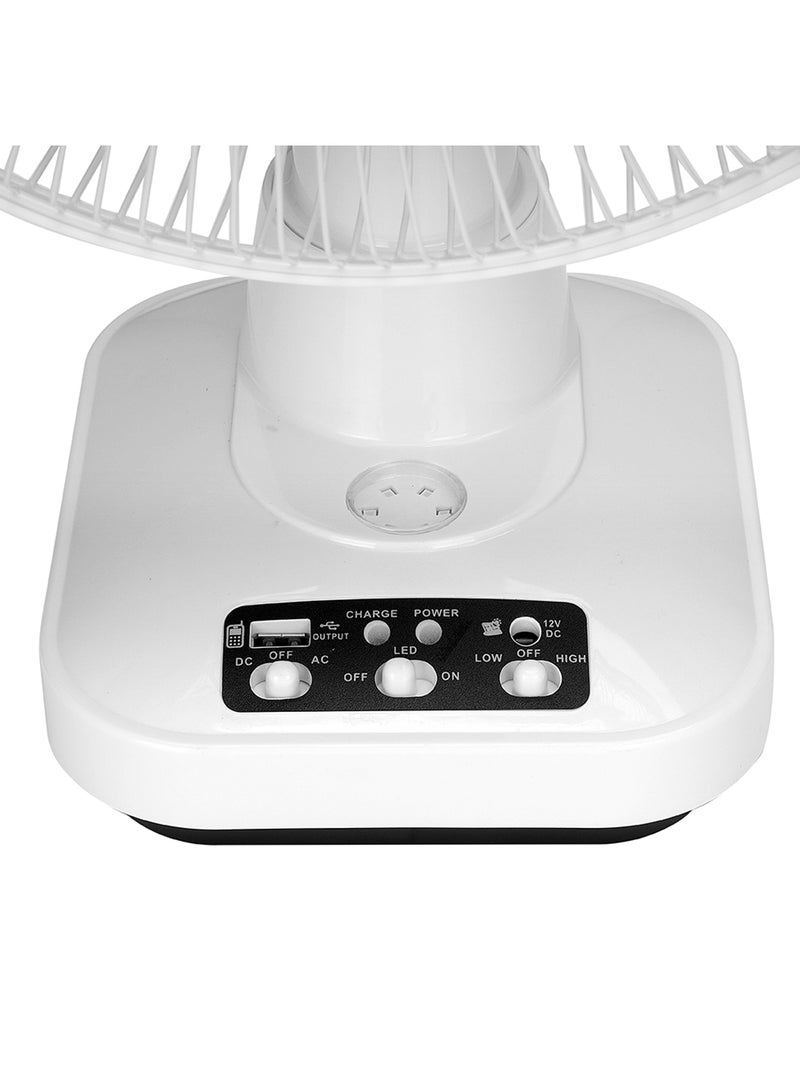 GEEPAS Rechargeable Fan - 2 Speed Settings with 6 Hours Continuous Working & 24 Hours LED Light | 5000 Mah Battery | Ideal for Office, Home & Outdoor Use GF21118 White - Image 4