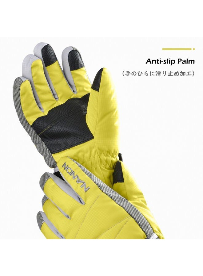 TRIWONDER Kids Winter Gloves Mittens - Waterproof Snowboard Ski Gloves Mittens Winter Warm Thermal Fleece Snow Gloves for Children Boys (Yellow, S (7-8 years old)) - Image 4
