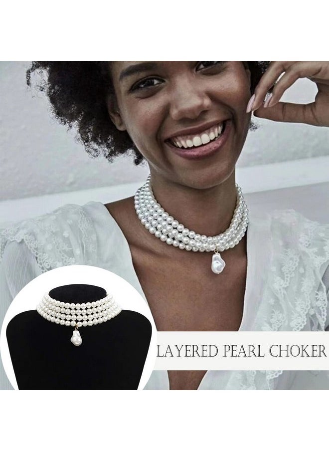 EIELO - 16 Pcs Pearl Necklace Earrings Set For Women Girls Simulated Pearl Bracelet Faux Pearl Necklace Dangle Earrings Jewelry Set - Image 1