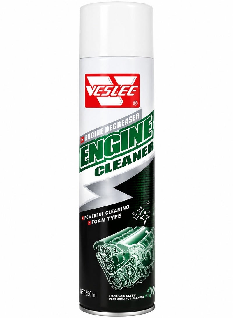 VESLEE Engine Cleaner 650ml, Automotive Engine Bay Degreaser Cleaning Foam Spray, Low Residue Car Motor Compartment Cleaner for Dirt, Oil, Grease & Grime Removal & Maintenance. - Image 3