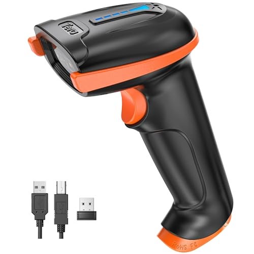 Tera 1D 2D QR Barcode Scanner Wireless and Wired with Battery Level Indicator Digital Printed Bar Code Reader Cordless Handheld Barcode Scanner Compact Plug and Play Model D5100 - Image 1