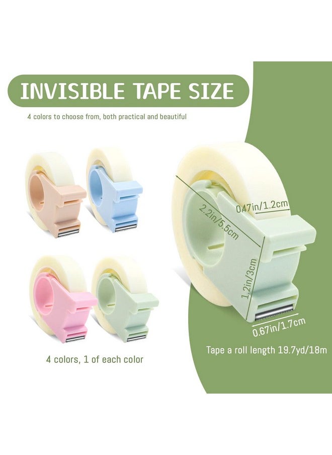 BangBoom 4 Pack Invisible Tape With Mini Dispenser Set 1/2 Inch Magic Tape Writable Transparent Tape Portable Repairing For Office School Home (4)  - Image 2