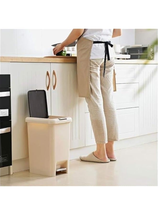 Beauenty Kitchen Trash Can with Lid Soft Close, 20 Liter Waste Bin, Dustbin for Kitchen, Rectangular Garbage Can With Soft-Close Foot Pedal, Trash Bins for Toilet, Office, Bedroom, White (20 L) - Image 4