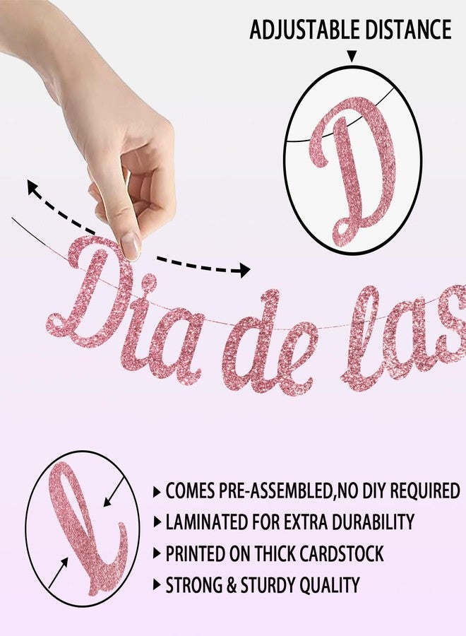 Biswiter Feliz Dia De Las Madres Banner, NO-DIY Mexican Happy Mothers Day Decorations, Glitter Feliz Dia De Las Madres Banner Spanish, Decoracion Para El Dia De Las Madres En Espanol Pink - Image 4