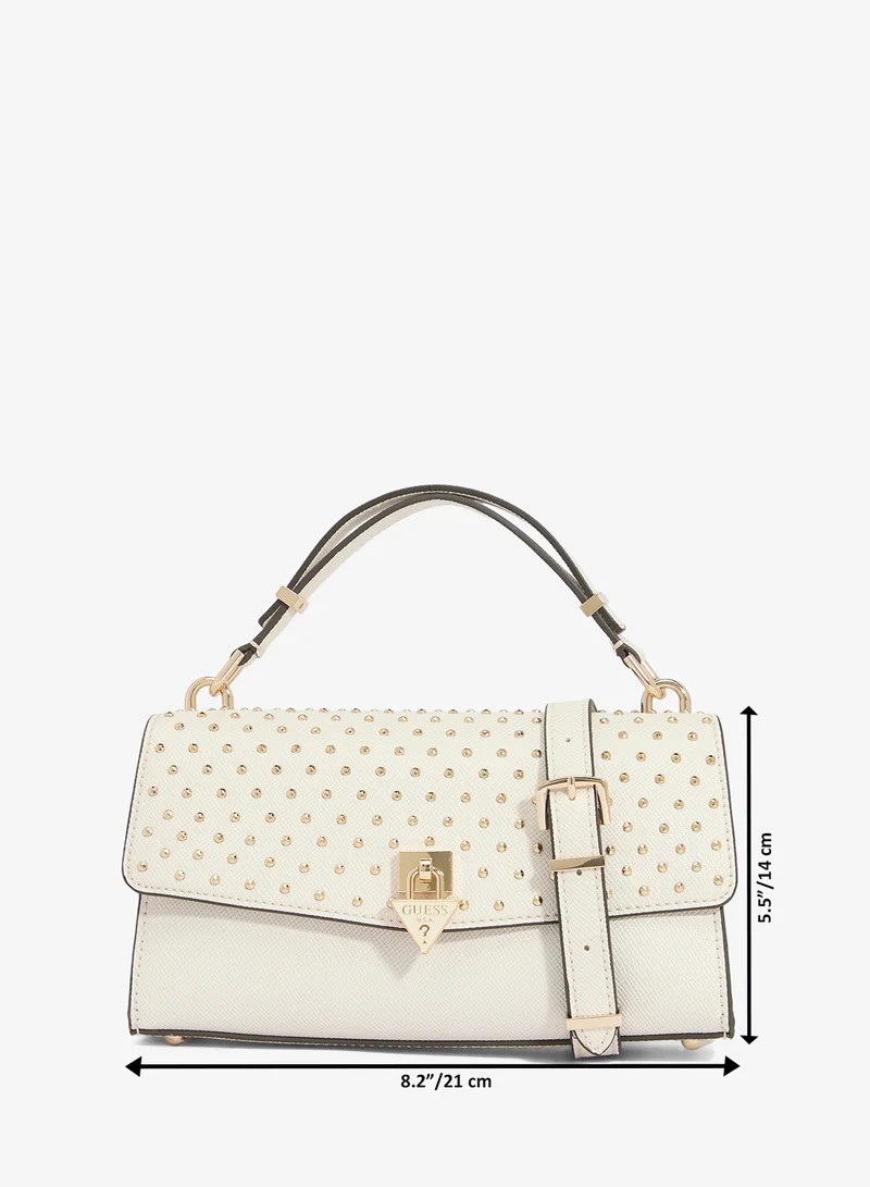 Guess OFF WHITE Patsie Top Handle Satchel Bag for Women | Best Price UAE