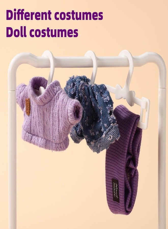 Sinbana Doll Clothes Set, Adorable Outfits for 17cm Dolls Autumn & Winter Clothing Set Handcrafted Crochet Sweater Pants Hat Costume Accessories Perfect for Toy Dress up & Display (Purple) - Image 5