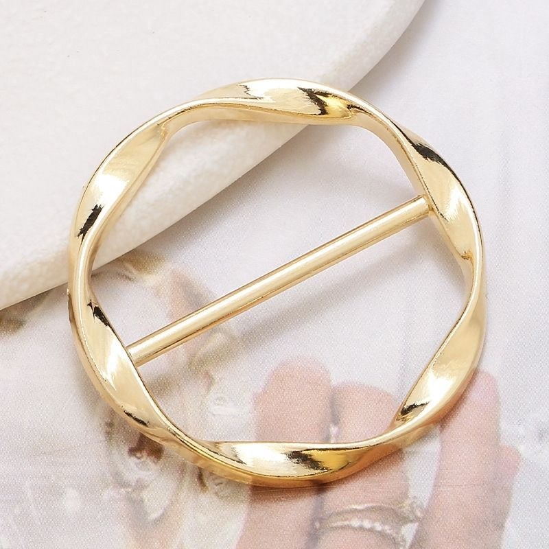 2024 Spring Summer T-Shirt Scarf Knot Clip imitation gold  - Image 1