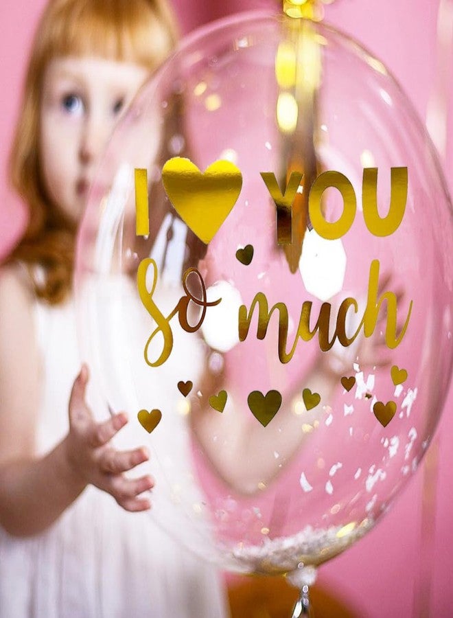 Mimeile I Love You Balloon Stickers You're The Best Bobo Balloon Decals Stickers DIY Letter Decorative Paster Valentines Day Mother' Day Anniversaries Celebration Party Supplies 8 PCS - Image 3