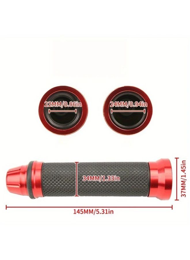 Orange Motorcycle Handlebar Grips Anti Slip Rubber Bicycle Mountain Cycle Hand Grips Pair - Image 2