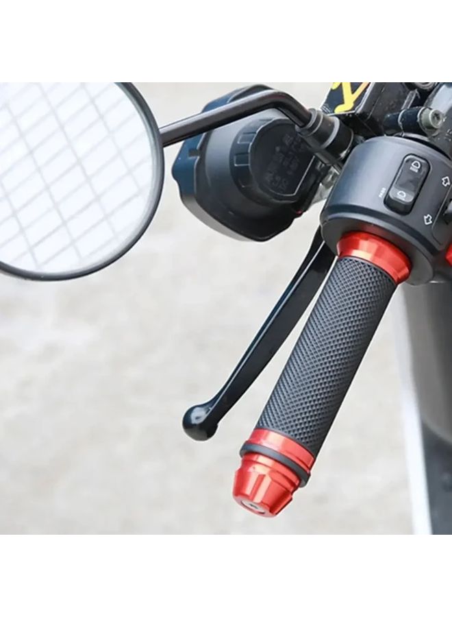 Orange Motorcycle Handlebar Grips Anti Slip Rubber Bicycle Mountain Cycle Hand Grips Pair - Image 5