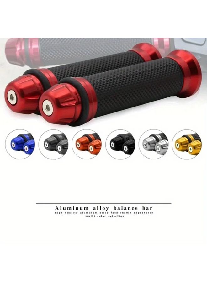 Orange Motorcycle Handlebar Grips Anti Slip Rubber Bicycle Mountain Cycle Hand Grips Pair - Image 4