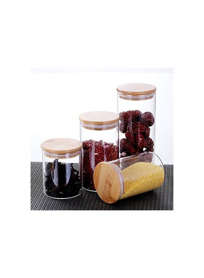 BLACKSTONE Set of 2 Pcs Premium Borosilicate Glass Canister with Airtight Wooden Lids (750ML) - Image 4