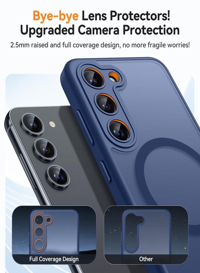 CANSHN Designed for Samsung Galaxy S23 Case [Full Camera Protection] [Compatible with MagSafe] Translucent Matte Shockproof Protective Phone Cover 6.1 Inch - Deep Blue - Image 3