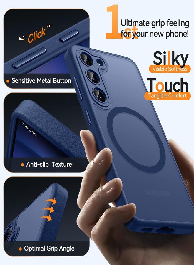 CANSHN Designed for Samsung Galaxy S23 Case [Full Camera Protection] [Compatible with MagSafe] Translucent Matte Shockproof Protective Phone Cover 6.1 Inch - Deep Blue - Image 5