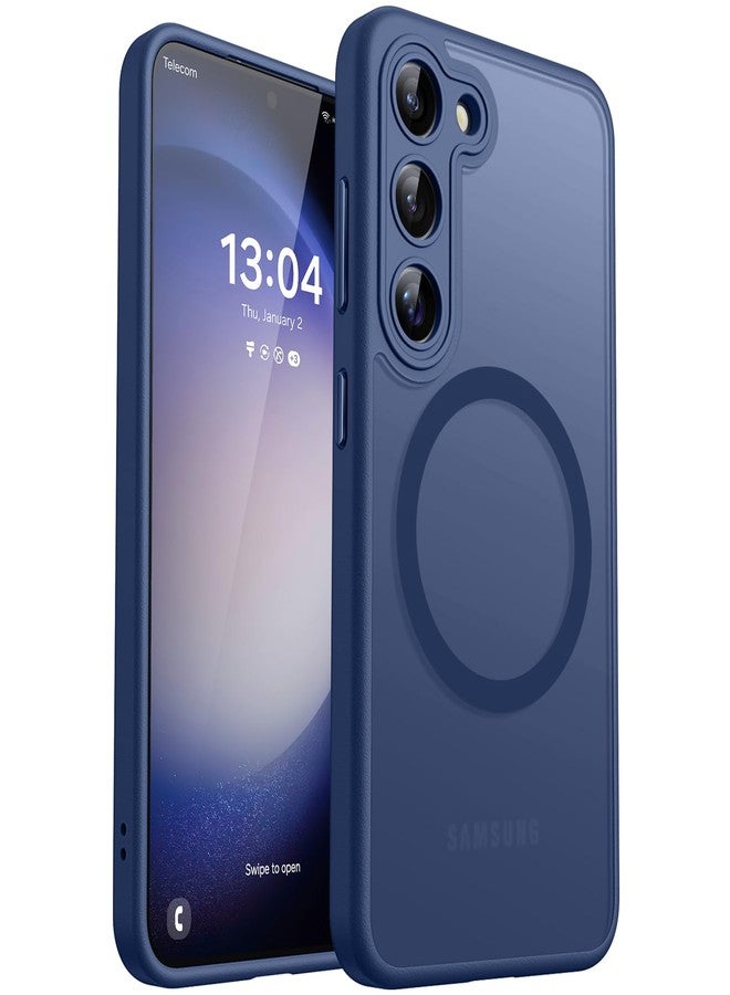 CANSHN Designed for Samsung Galaxy S23 Case [Full Camera Protection] [Compatible with MagSafe] Translucent Matte Shockproof Protective Phone Cover 6.1 Inch - Deep Blue - Image 1
