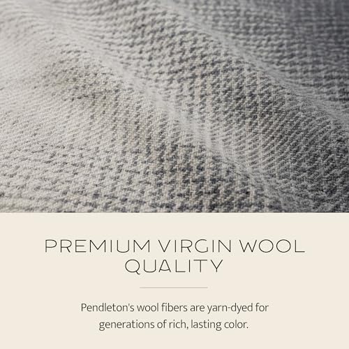 Pendleton Eco-wise Easy Care Wool Blanket Twin 66" x 96" - 100% Wool with Whipstitch Binding, All Season, Washable, Soft and Durable Blanket for Home and Outdoor Adventures - Charcoal - Image 3