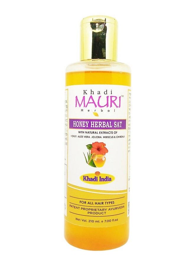 Khadi MAURI Honey Herbal Shampoo Pack Of 1 (210 Ml) Yellow (Kmhoneysatx1)  - Image 1
