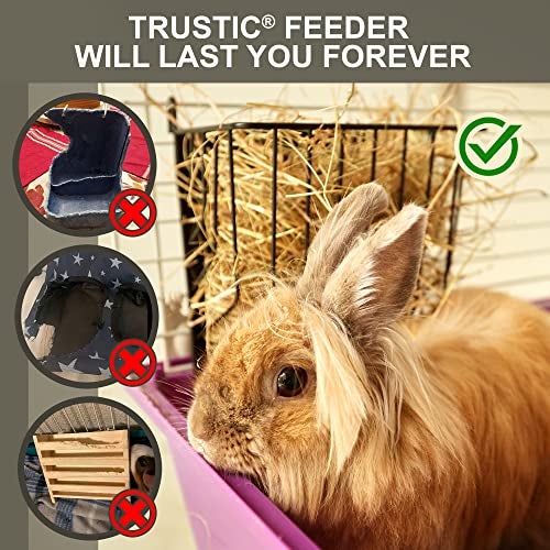 Trustic Hay Feeder for Rabbit, Guinea Pig, Bunny, Chinchilla, Heavy Duty Metal Rack Hay Holder - 7.3x4.3x6.7 inch - Image 3