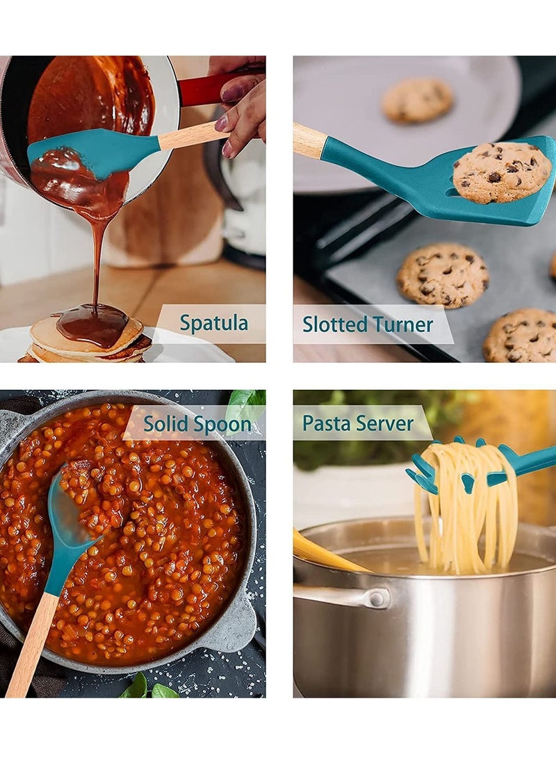XiuWoo 12-Piece Silicone Kitchen Utensil Set Cooking Tools For Nonstick Heat Cookware  - Image 5
