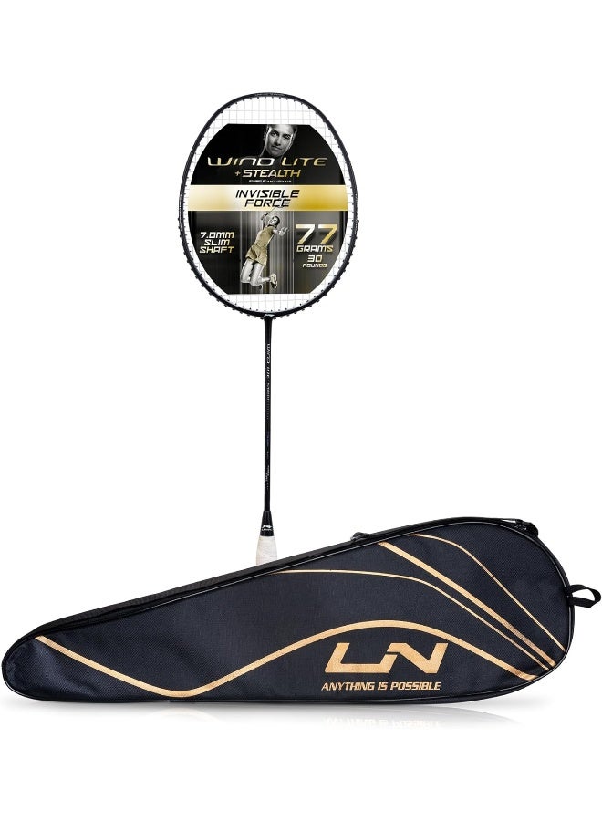 Li-Ning Wind Lite Stealth Carbon Fibre Strung Badminton Racket With Free Full Cover (Powered By Windstorm) - Image 1