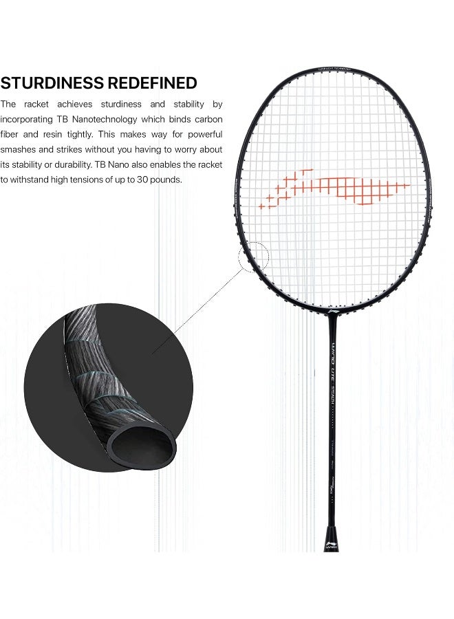 Li-Ning Wind Lite Stealth Carbon Fibre Strung Badminton Racket With Free Full Cover (Powered By Windstorm) - Image 3