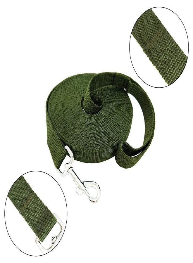 TAIDA 20ft 30ft 40ft 50ft Nylon Long Training Dog Leash for Small Medium Large Dogs, Long leashes Dog/Puppy Lead for Obedience Recall Training, Camping, or Backyard, 1 inch Wide (30 Foot, Green) - Image 2
