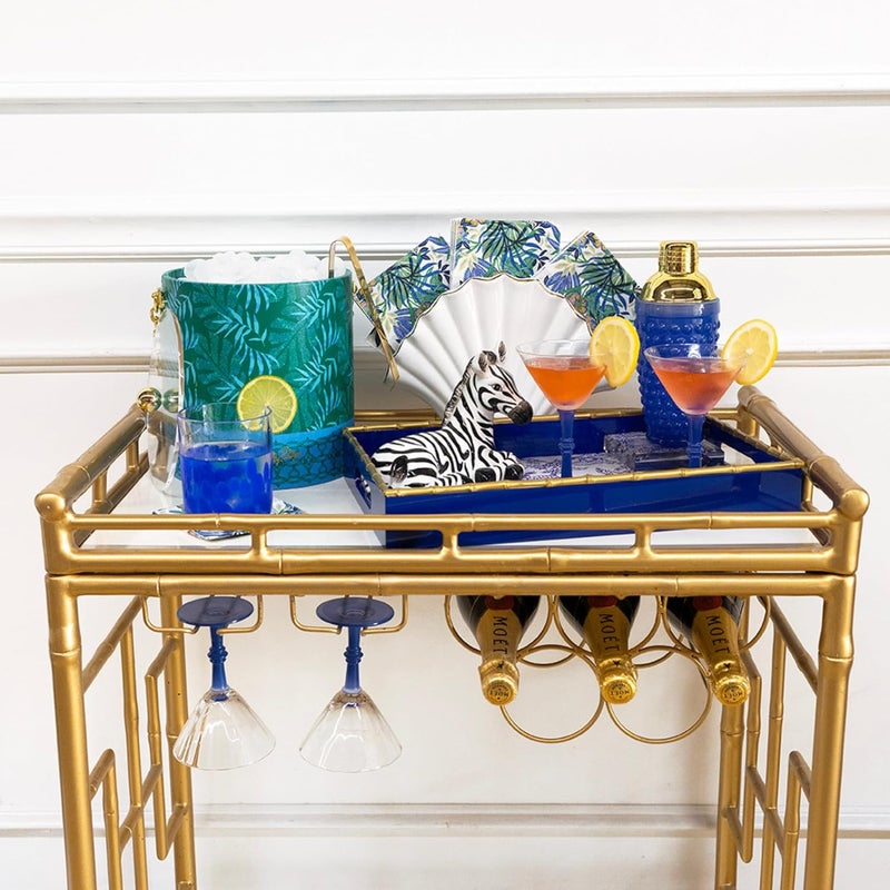 Lilly Pulitzer Ice Bucket with Gold Handle Double Wall Ice Holder Ice Container with Lid Acrylic Ice Bucket for Cocktail Bar and Outdoor Parties Its a Jungle Out There - Image 3