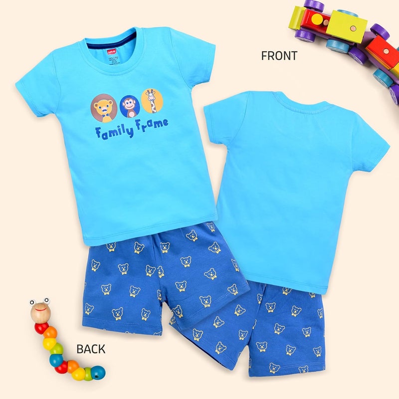 LuvLap Boys Half Sleeve T-Shirt and Shorts Set - Multicolour 2 (12-18 Months) - Image 5