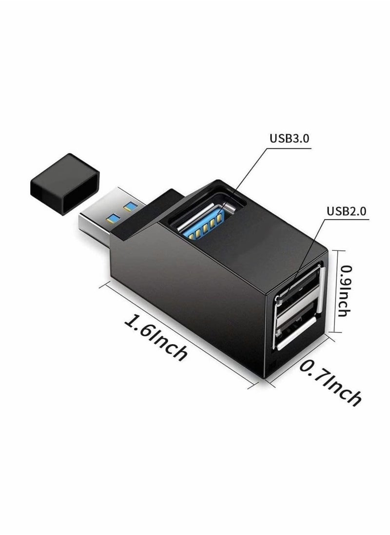 Generic - USB Hub 3.0, 3 Port High-Speed Splitter Plug and Play Bus Powered for Notebook PC, USB Flash Drives, Mobile Hard Disk, Keyboard, Mouse, Mobile Hdd, Printer, for All USB Devices, Easy to Work Outside - Image 1