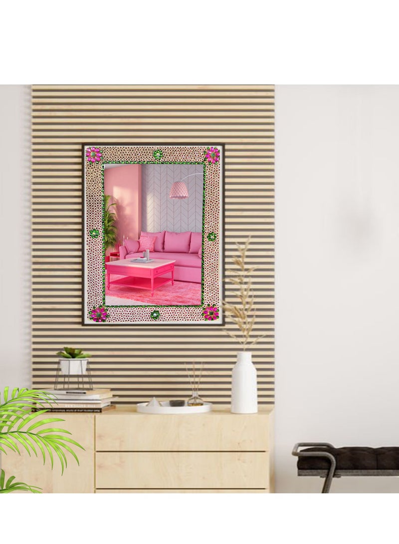 TriBro Rectangle Shape Handmade Decorative Wall mirror in artistic Design Decorative Wall Mounted Mirror for bedroom Livingroom 61 x 45.7cm x 10mm - Image 2