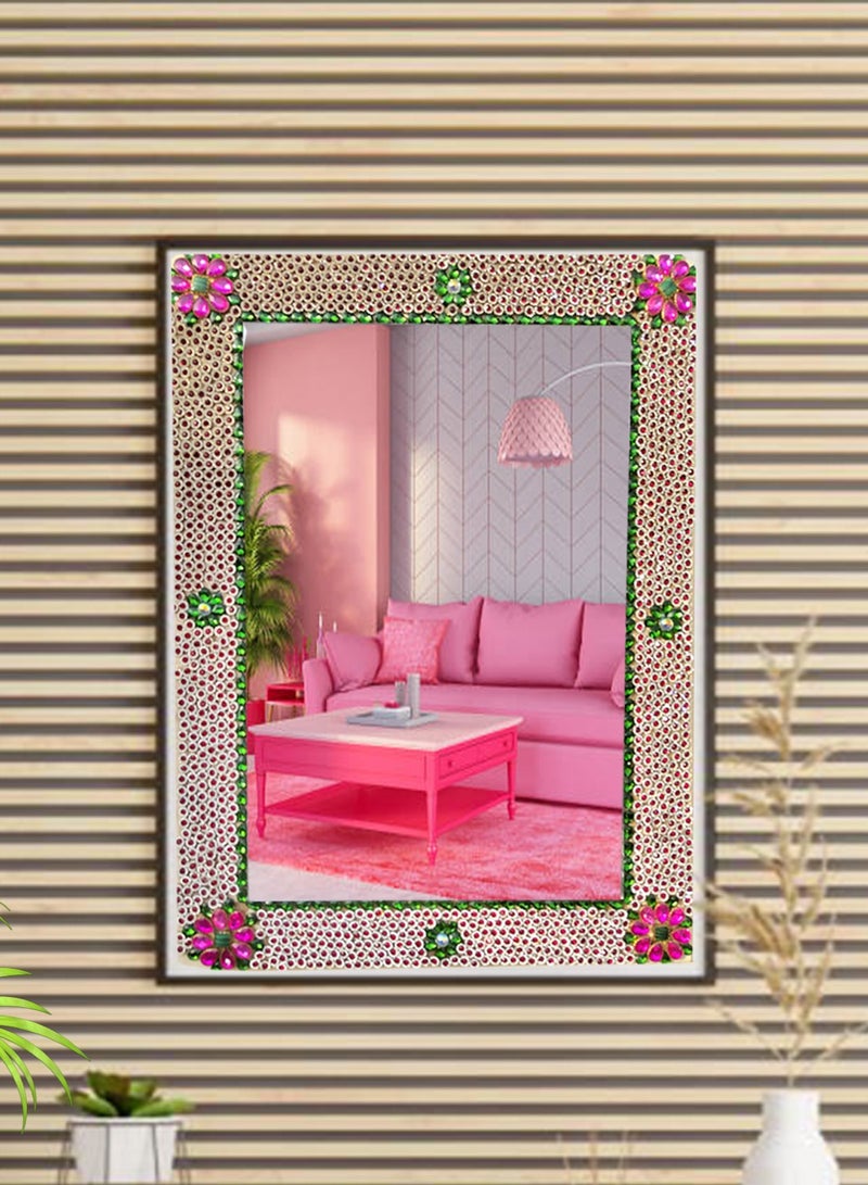 TriBro Rectangle Shape Handmade Decorative Wall mirror in artistic Design Decorative Wall Mounted Mirror for bedroom Livingroom 61 x 45.7cm x 10mm - Image 3