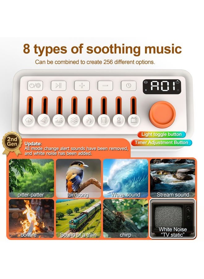 TMEHM White Noise Sleep Sound Machine with 8 Nature Sounds, Portable Bluetooth Speaker, 12 Colors Night Lights, Sleep Timer & Breathing Exercises, for Babies, Kids, and Adults - Image 3