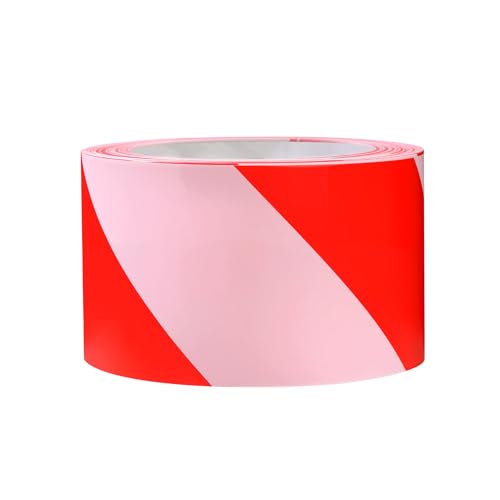 TopSoon Red White Stripes Barricade Tape 2.8-Inch by 660-Feet Roll Non-Adhesive Caution Tape Safety Barrier Tape Construction Tape Waterproof Flagging Tape - Image 1