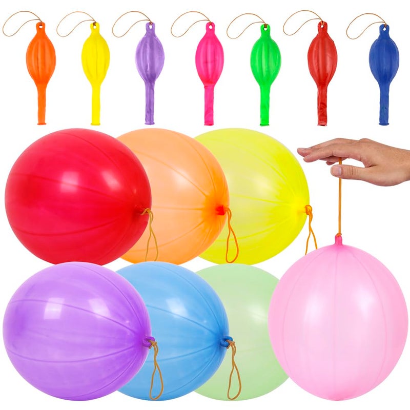 rubfac 25Pcs Punch Balloons, Party Favors for Kids, Thickened Heavy Duty Neon Punching Bouncy Balloon for Easter Egg Fillers,Birthday Party Goodie Bag Stuffers Exciting Outdoor Play Supply - Image 1