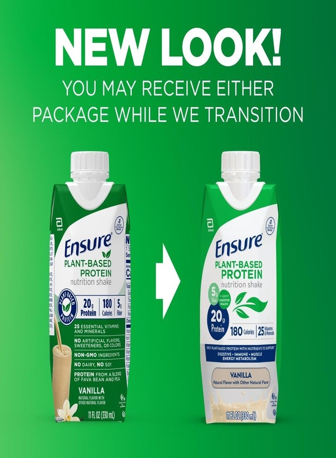 Ensure Plant-Based Vegan Protein Vanilla Nutrition Shake I Gluten-Free I Dairy-Free I Soy-Free Bottled Liquid Shake I 12 Pack - Image 2