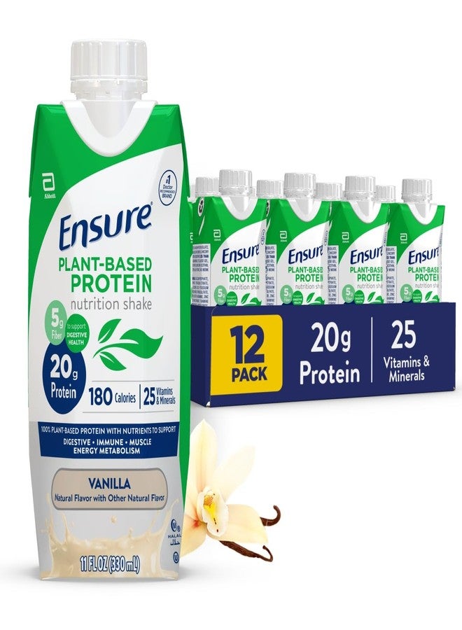 Ensure Plant-Based Vegan Protein Vanilla Nutrition Shake I Gluten-Free I Dairy-Free I Soy-Free Bottled Liquid Shake I 12 Pack - Image 1